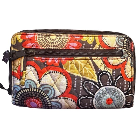 Vera Bradley Turnlock Wallet Multicolor Floral Quilted Cotton Organizer - Picture 2 of 4
